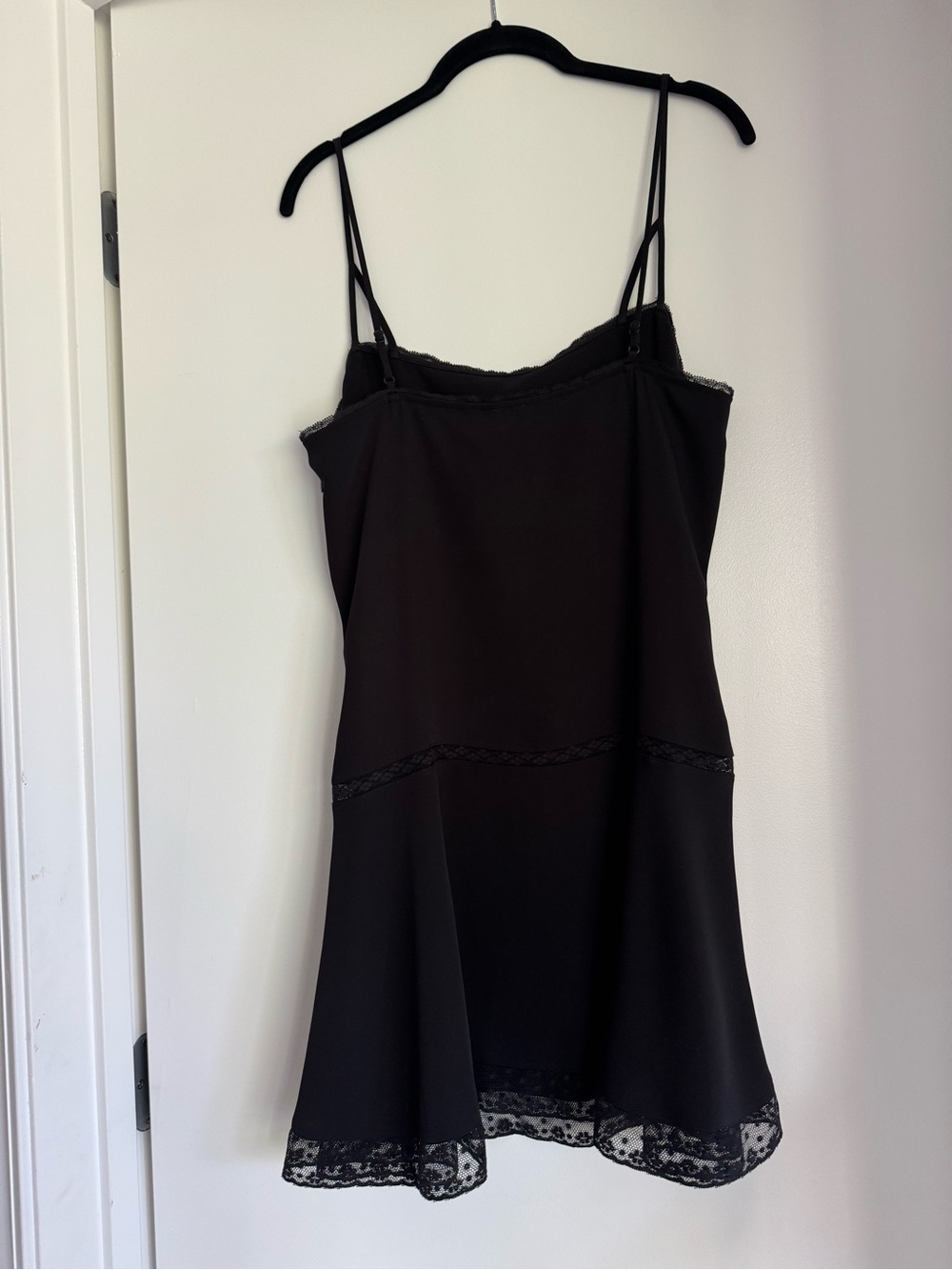 Aritzia (Wilfred) Black Drop Waist Lace-Trim Camisole Dress